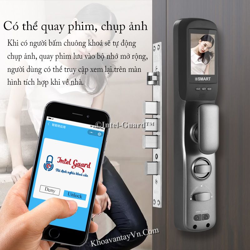 Khoá cửa vân tay thông minh trang bị camera tích hợp chuông hình