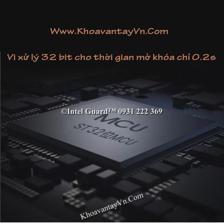 Khóa cửa vân tay D1 trang bị vi xử lý 32bit cho thời gian xử lý dữ liệu nhanh chóng