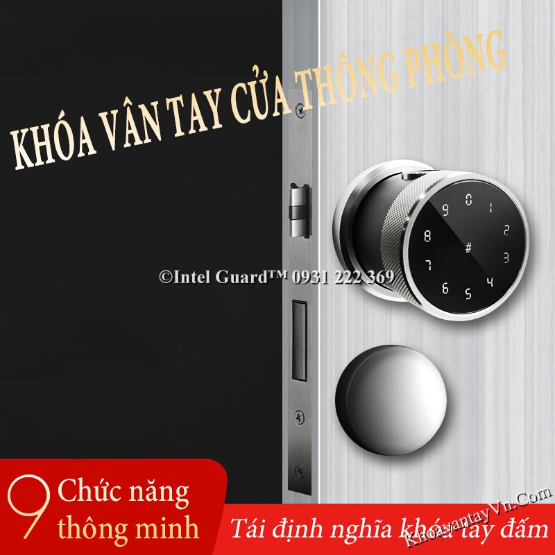 Khóa vân tay cửa thông phòng tay đấm MK907 thân hình nhỏ 9 chức năng thông minh