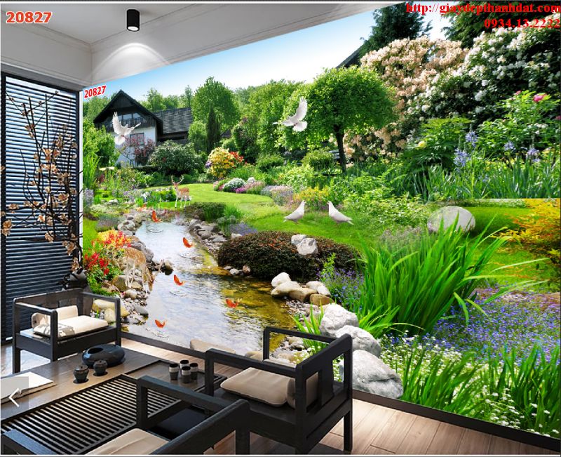 Tranh dán tường phòng khách 3D đẹp Tranh dán tường phòng khách 3D đẹp