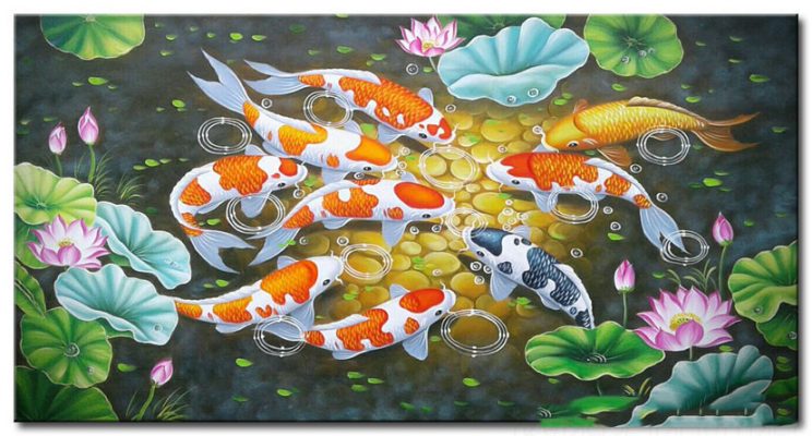 Tranh hoa sen phong thủy trang trí nội thất độc đáo Tranh hoa sen phong thủy trang trí nội thất độc đáo