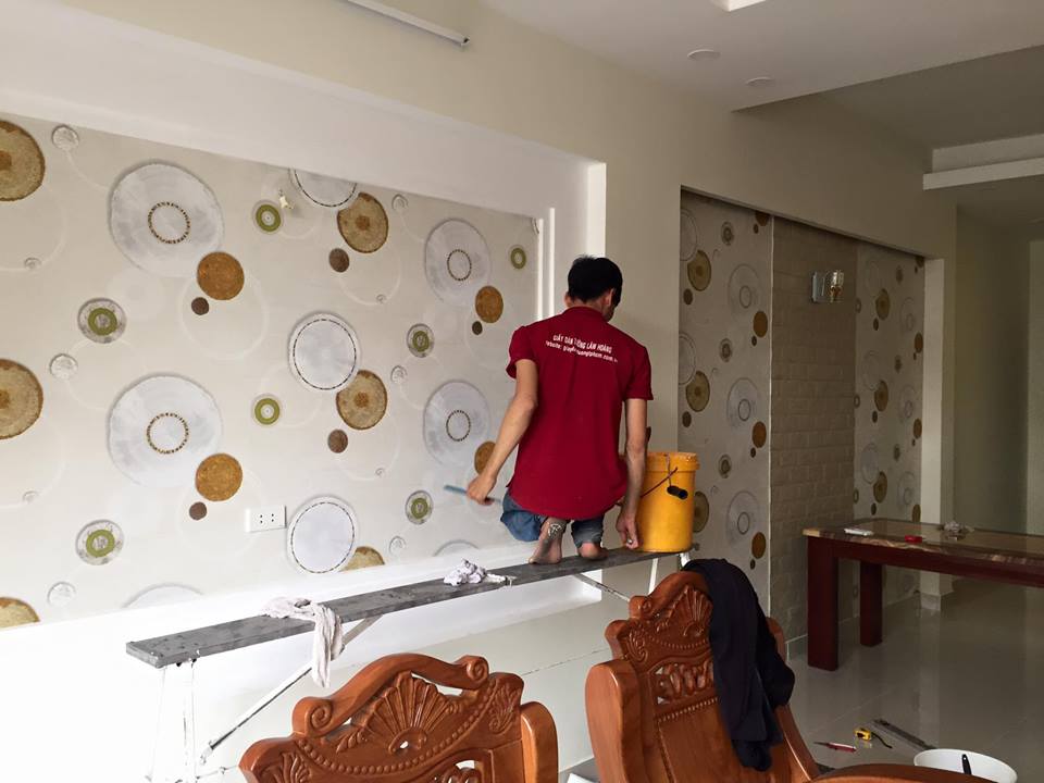 Thi công tranh dán tường tại nhà Thi công tranh dán tường tại nhà