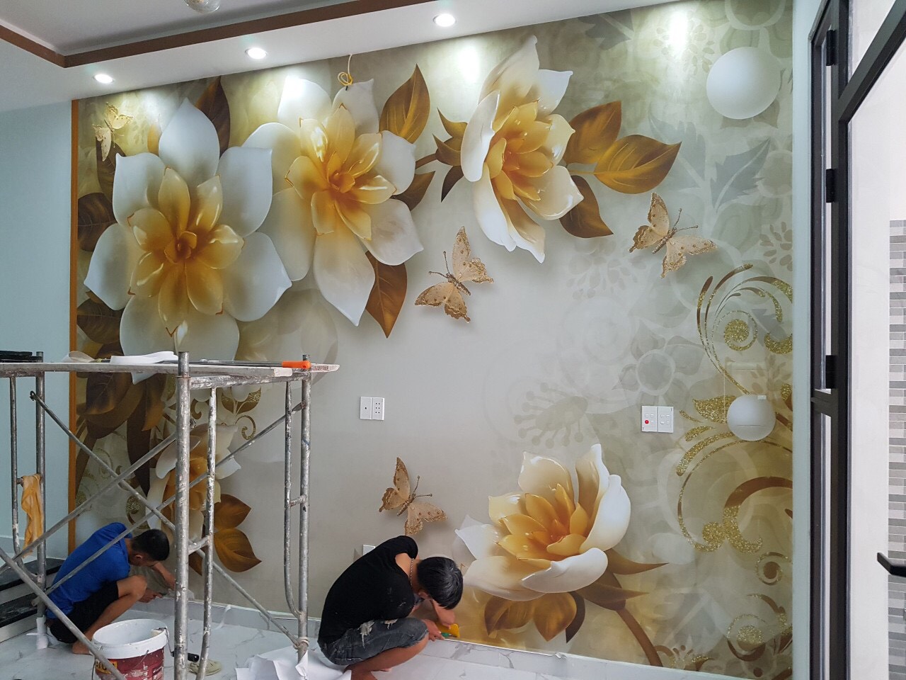 Hướng dẫn thi công tranh dán tường 3d dễ dàng, nhanh chóng Hướng dẫn thi công tranh dán tường 3d dễ dàng, nhanh chóng