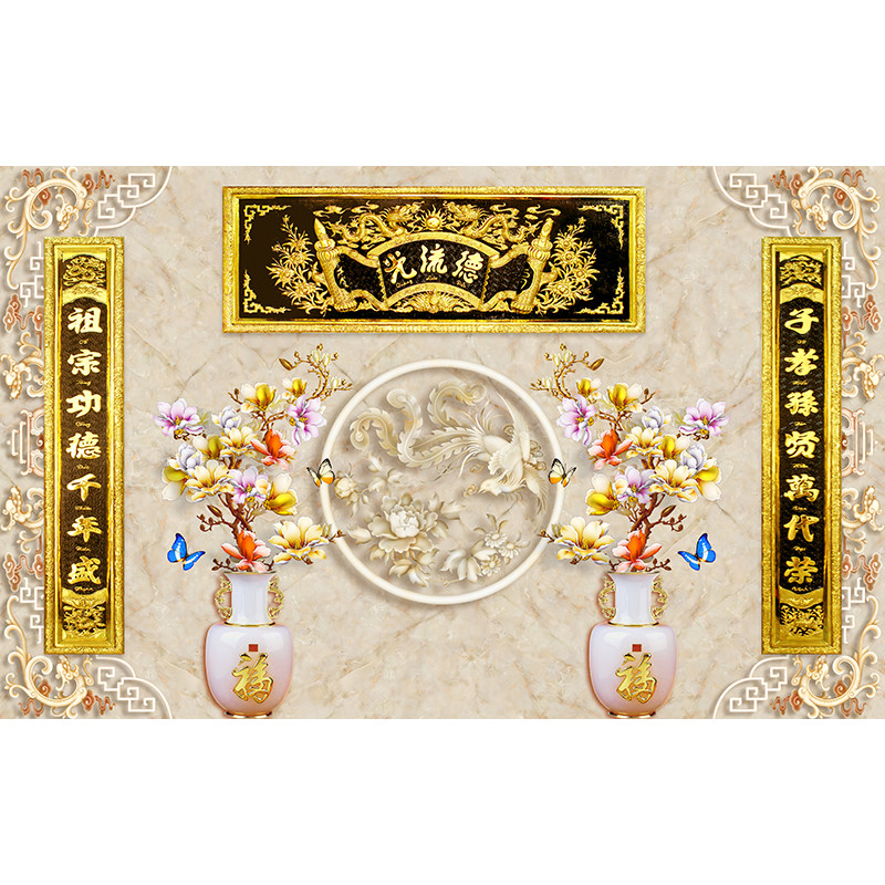 Cách chọn tranh dán bàn thờ - phòng thờ sao cho sang trọng, tài lộc Cách chọn tranh dán bàn thờ - phòng thờ sao cho sang trọng, tài lộc