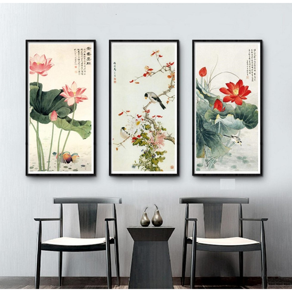 Bộ tranh canvas hoa sen - nét tinh hoa của văn hóa Việt Bộ tranh canvas hoa sen - nét tinh hoa của văn hóa Việt