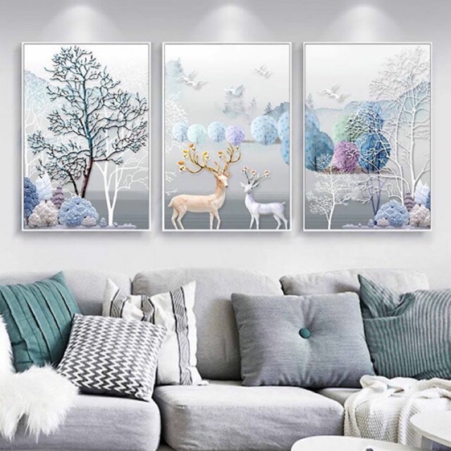 Mẫu tranh canvas hươu giá rẻ treo tường sáng tạo trang trí nhà đẹp Mẫu tranh canvas hươu giá rẻ treo tường sáng tạo trang trí nhà đẹp