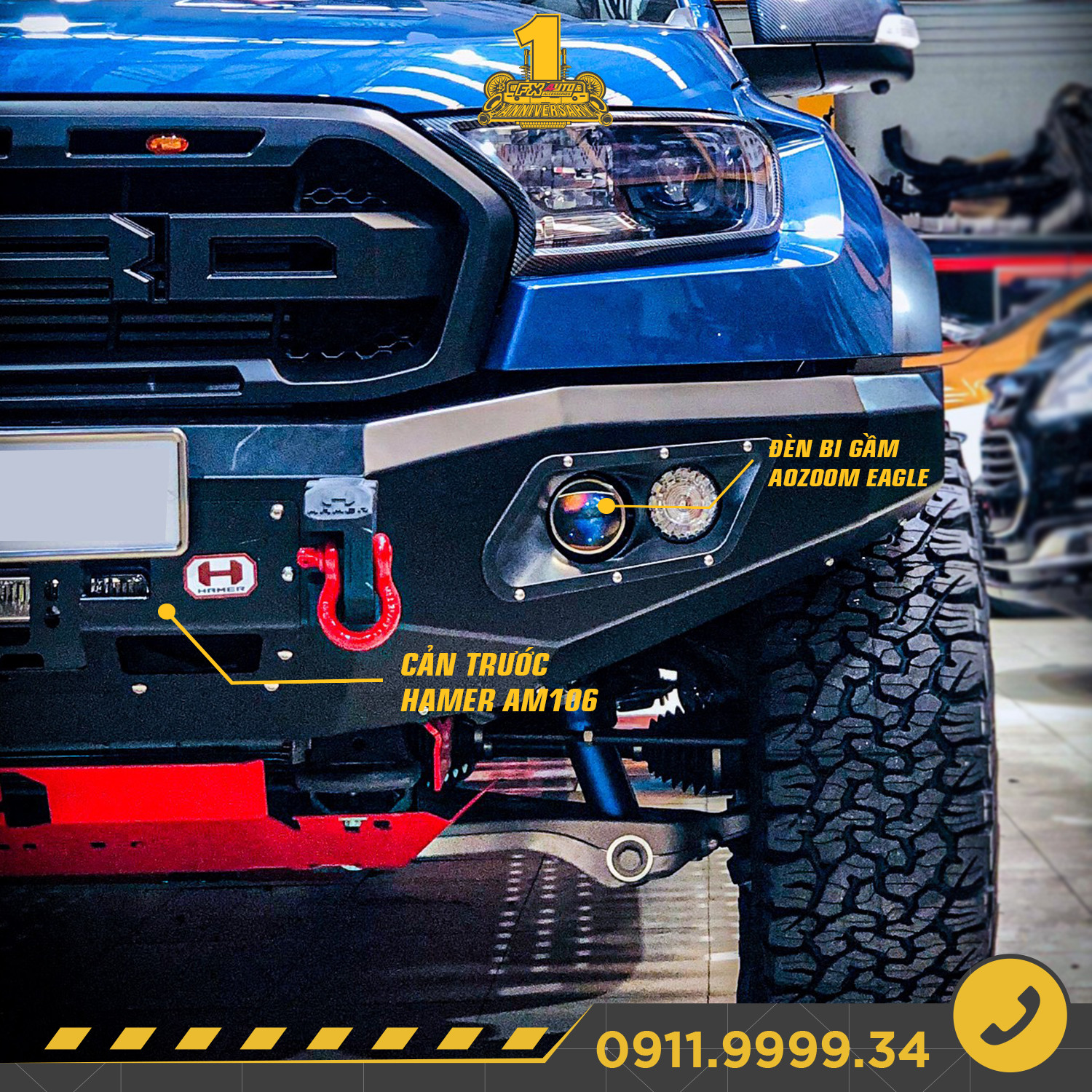 đèn bi gầm aozoom ford raptor
