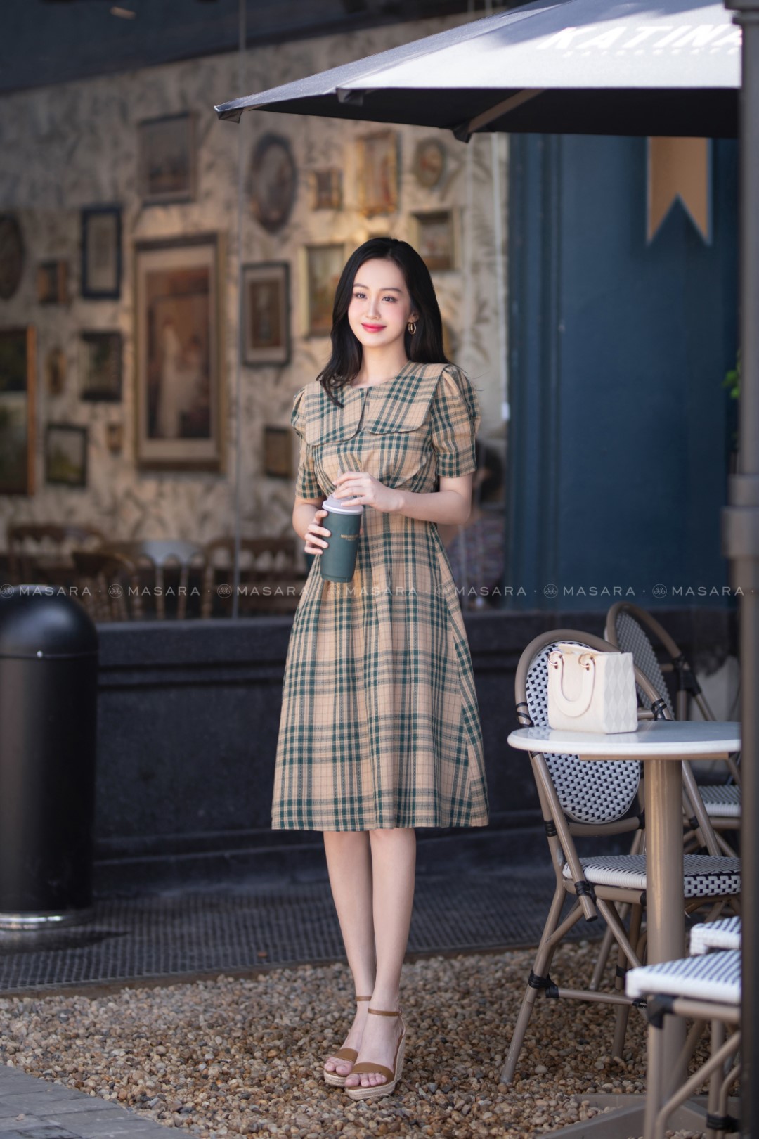 ĐẦM KẺ XANH VINTAGE