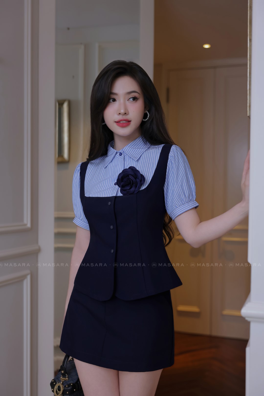 QUẦN VÁY COTTON LẠNH XANH ĐEN