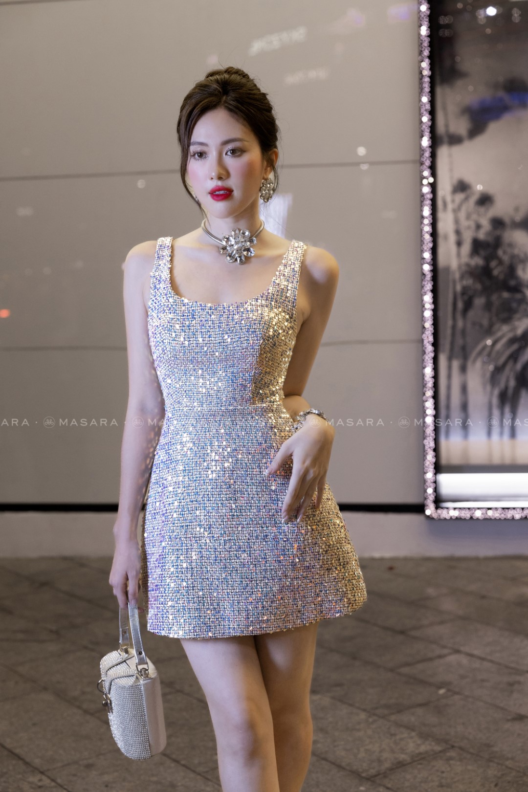 ĐẦM KIM SA TWEED SÁT NÁCH