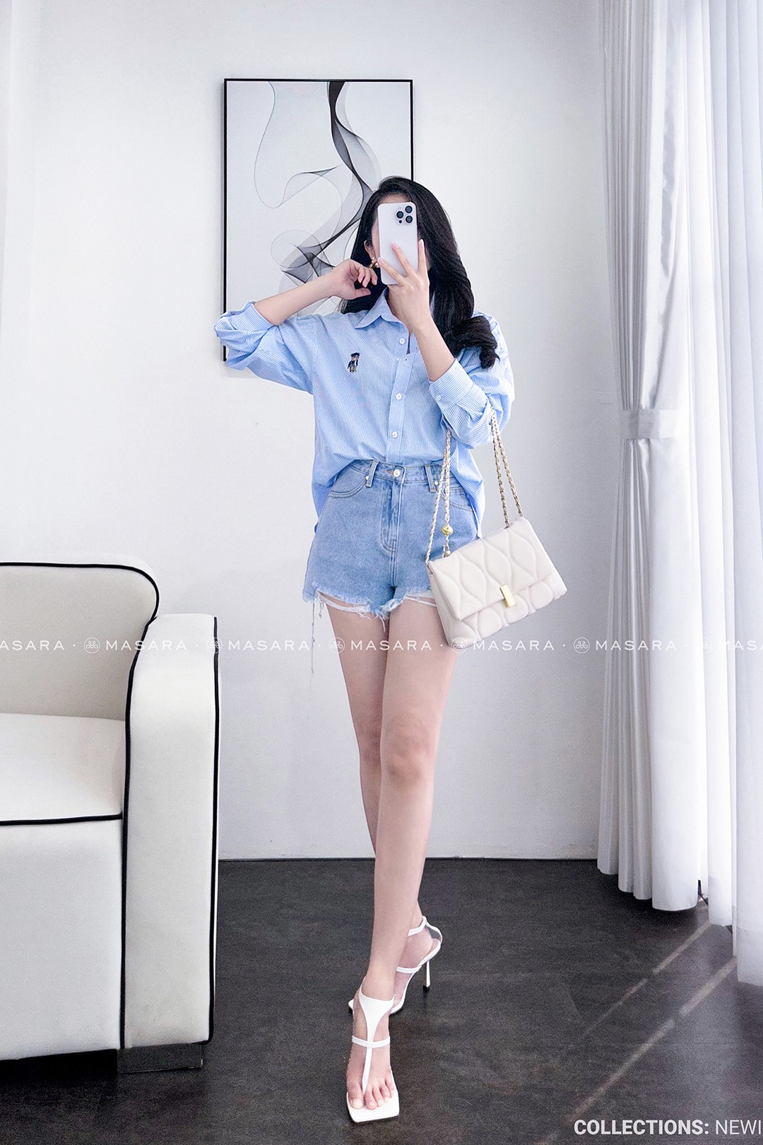 QUẦN JEAN SHORT XANH TUA RUA NEW