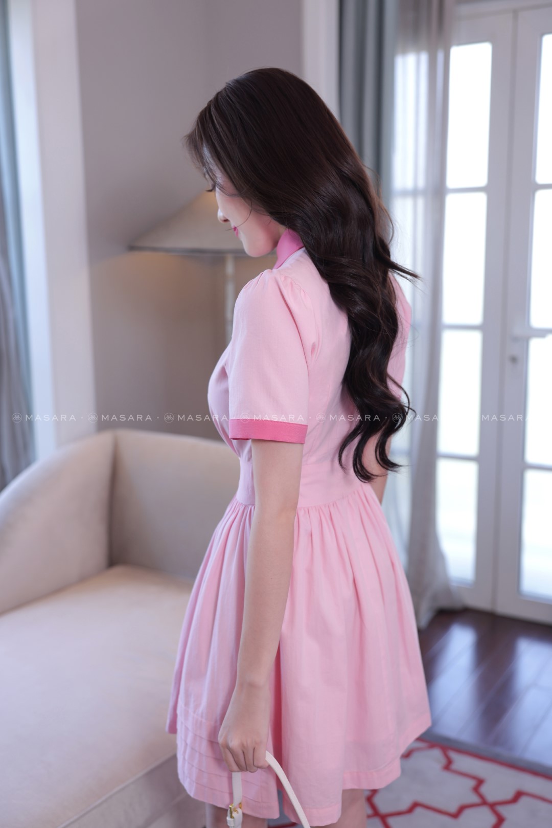 ĐẦM THÔ COTTON HỒNG PHỐI