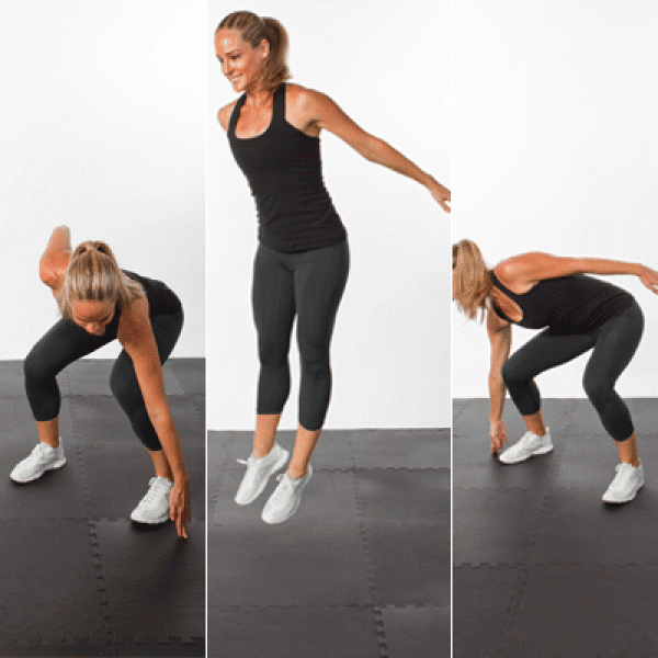 Tư thế động tác bài tập nhảy xê dịch.