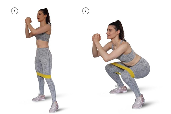 Bài tập Squats with Loop Resistance Band