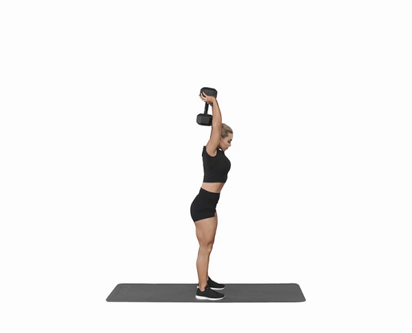 Tư thế luyện tập Standing Dumbbell Tricep Extension