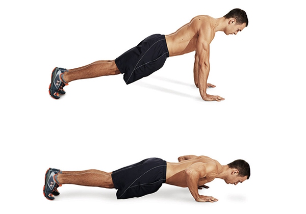 Tập tay với bài tập hít đất