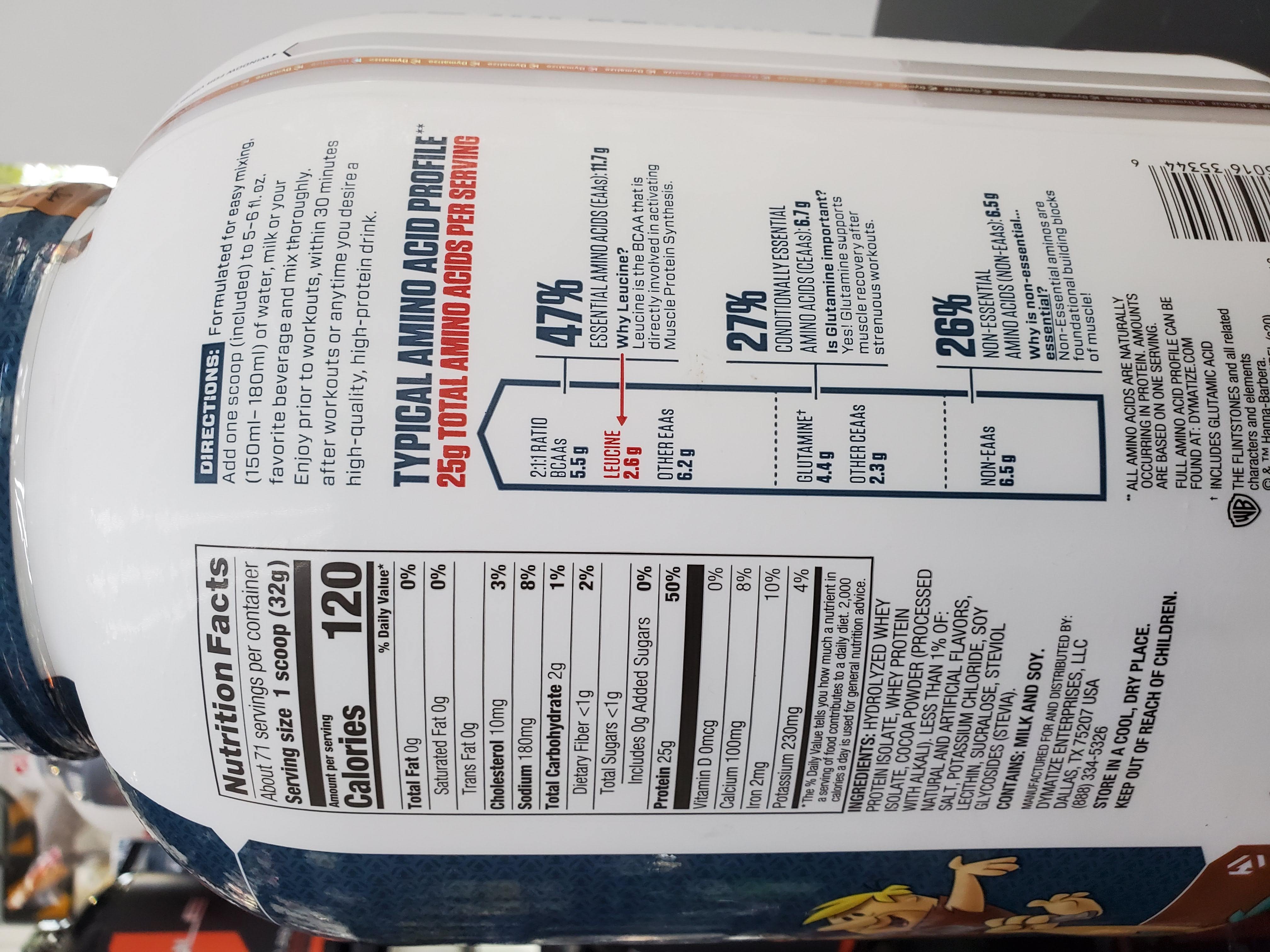 ISO 100 Nutrition Facts