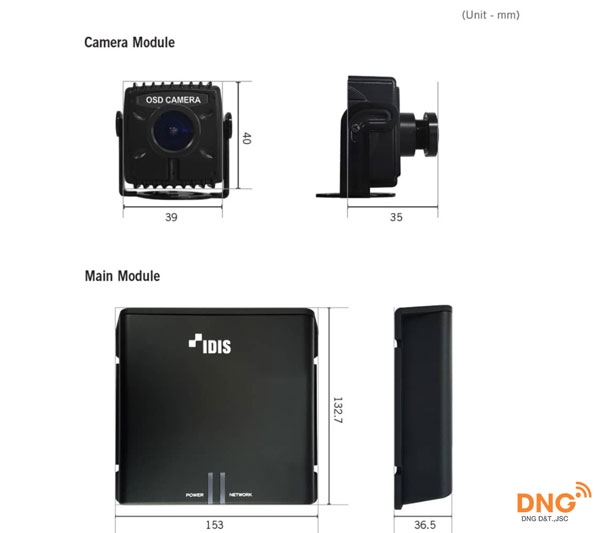 Thiết kế camera giấu kín IDIS DC-V3213XJ-2.5mm