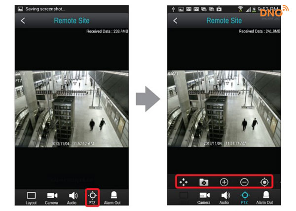 Xem PTZ cho Phần mềm xem camera IDIS trên điện thoại