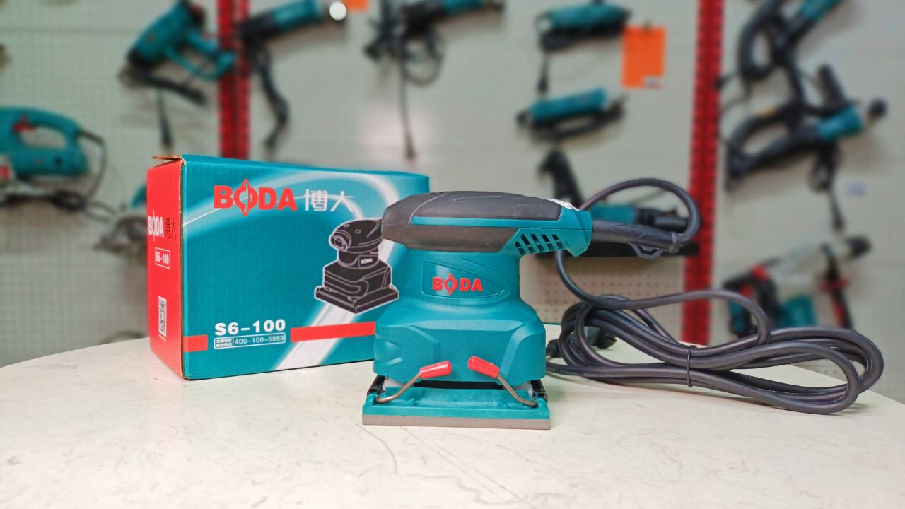 Máy chà nhám rung vuông điện 220W 110x100mm BODA S6-100