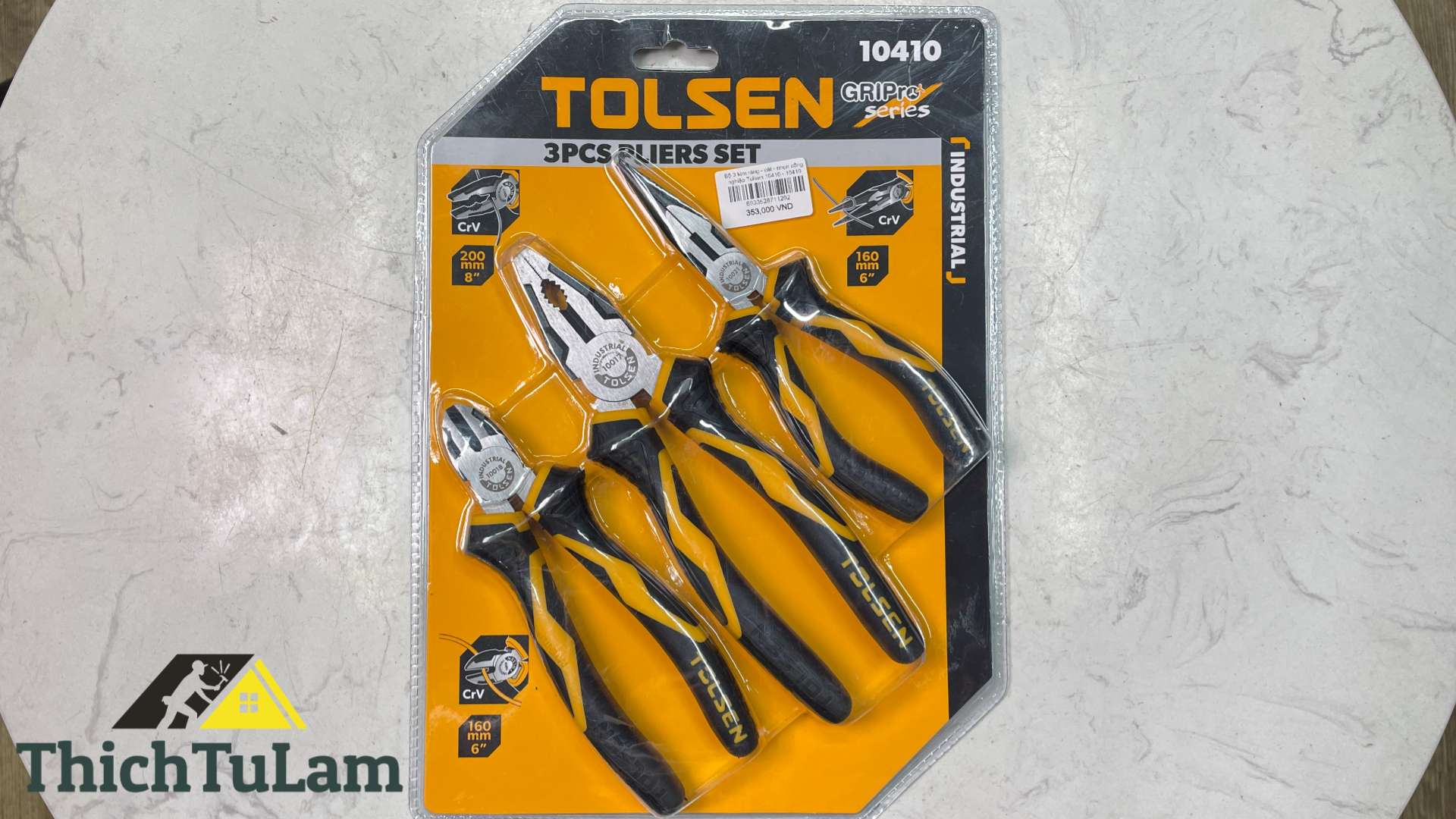 Bộ 3 kìm răng - cắt - nhọn công nghiệp Tolsen 10410