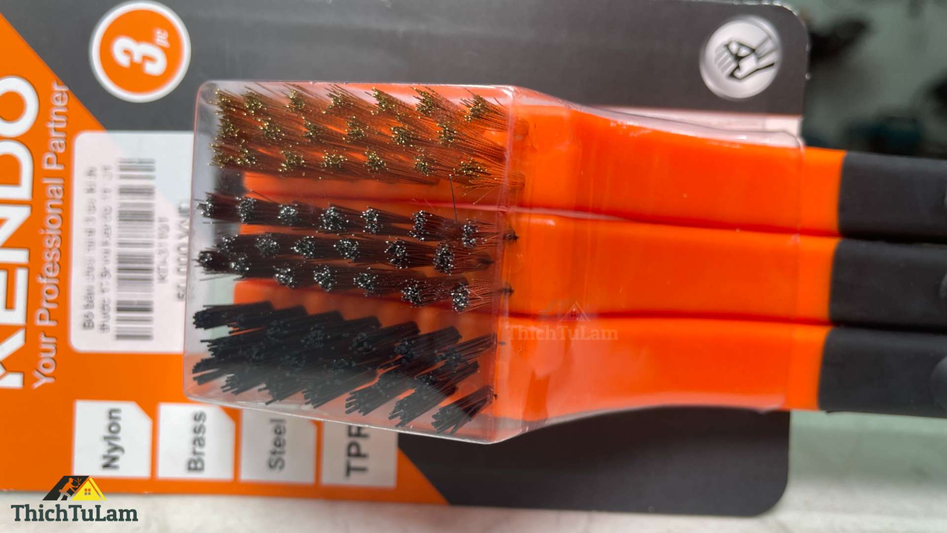 Bộ bàn chải mini 3 cái 175mm Kendo 31101