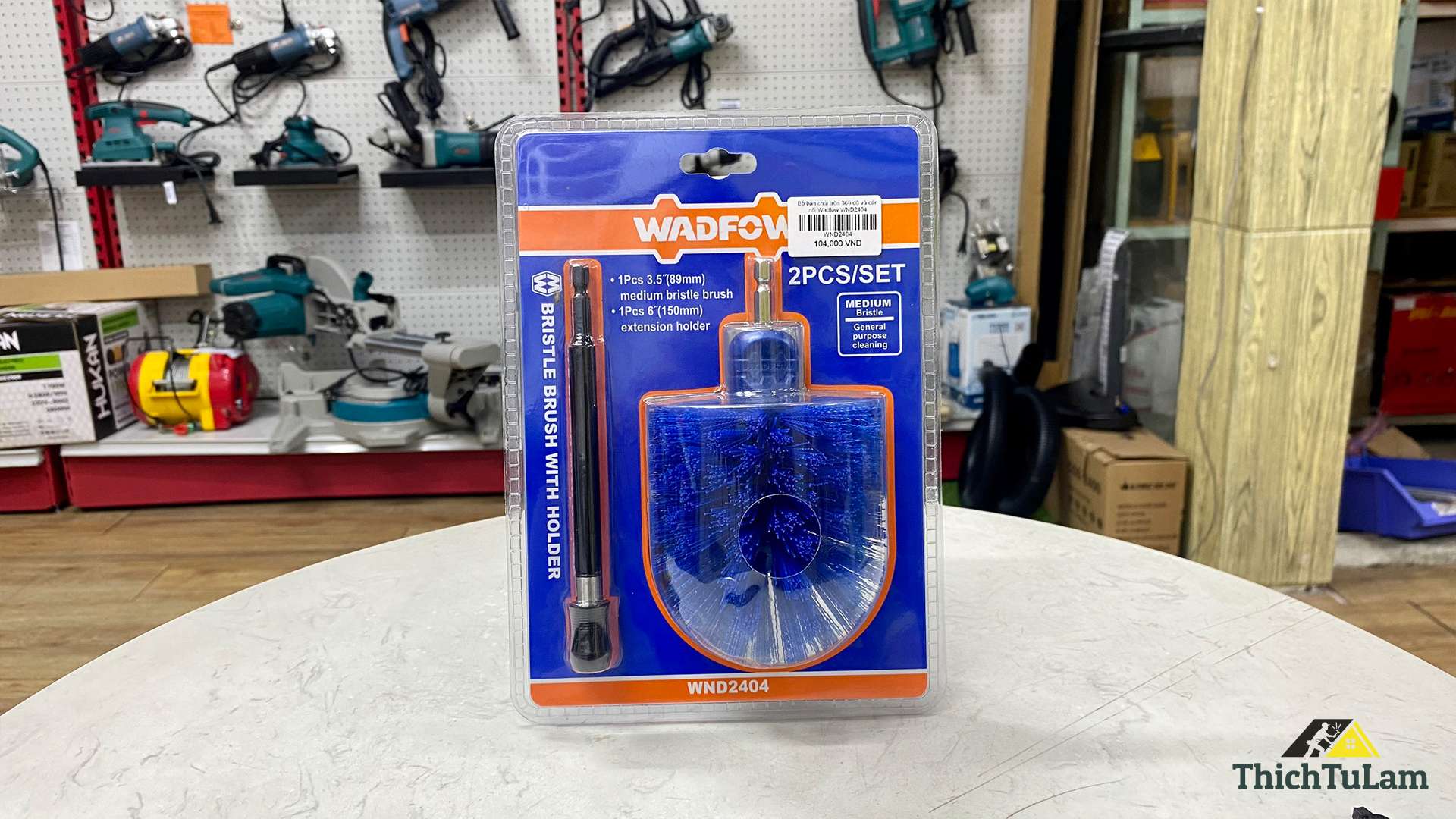 Bộ bàn chải tròn 360 độ và cán nối Wadfow WND2404