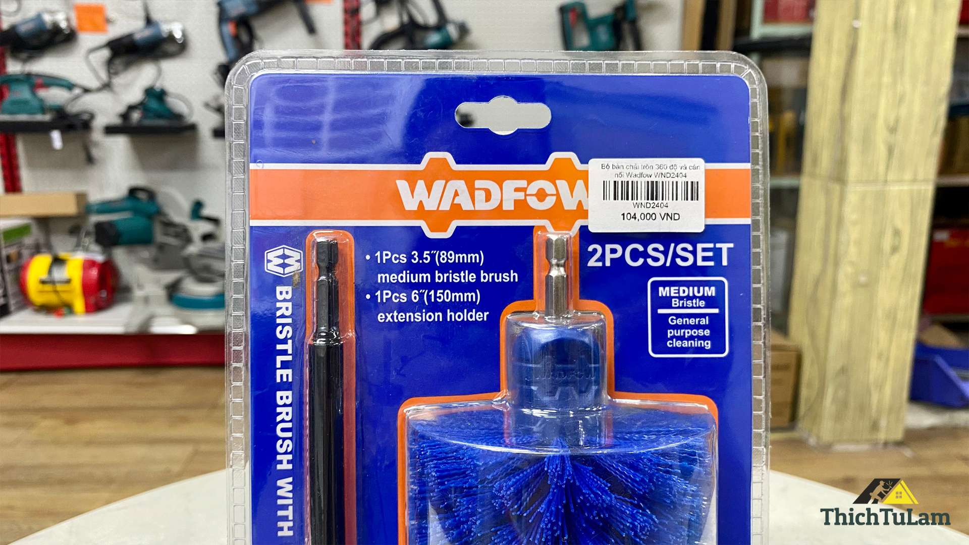 Bộ bàn chải tròn 360 độ và cán nối Wadfow WND2404