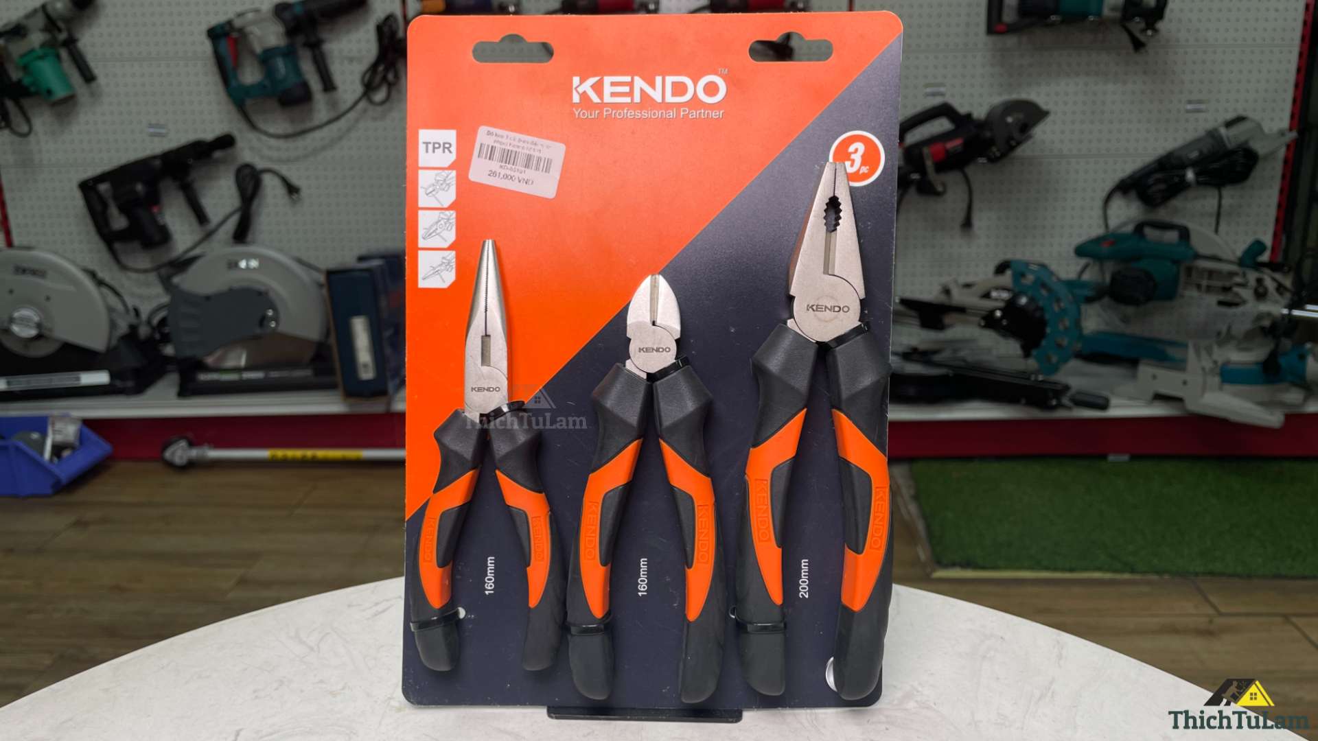 Bộ kìm 3 cái (kìm điện-cắt-nhọn) Kendo 85101