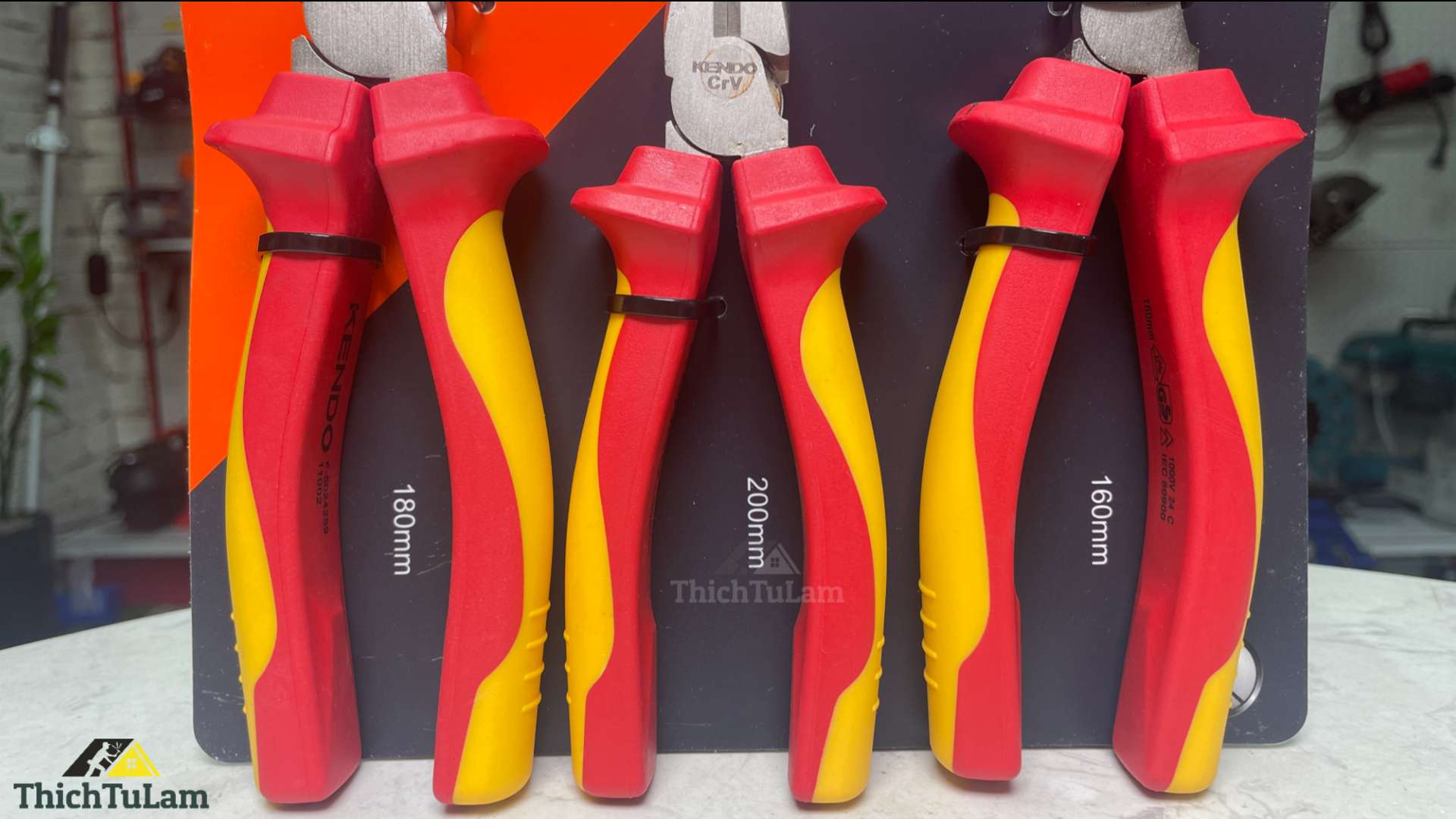 Bộ kìm cách điện 1000V 3 cái (kìm điện-cắt-nhọn) Kendo 85134