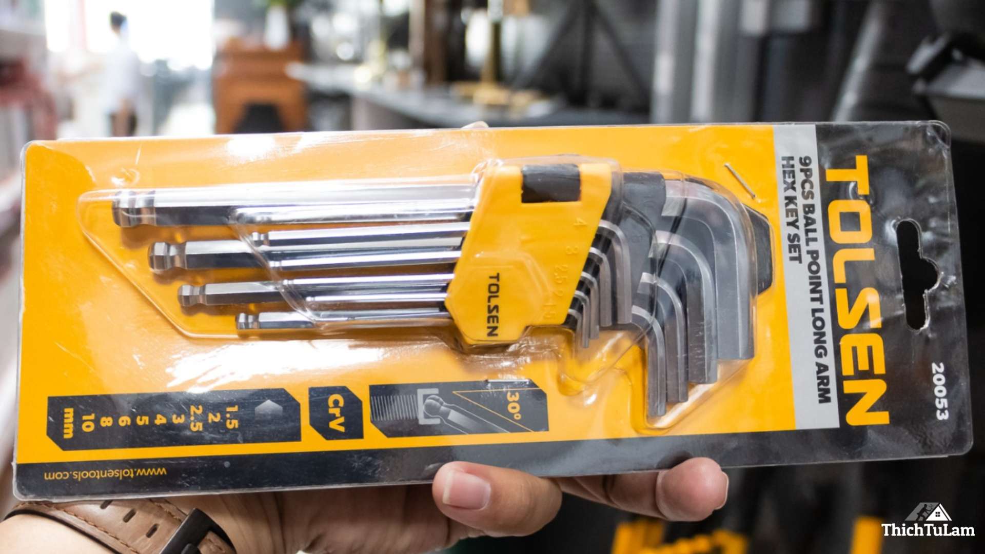 Bộ lục giác đầu bi 9 (1.5-10mm) loại ngắn Tolsen 20053