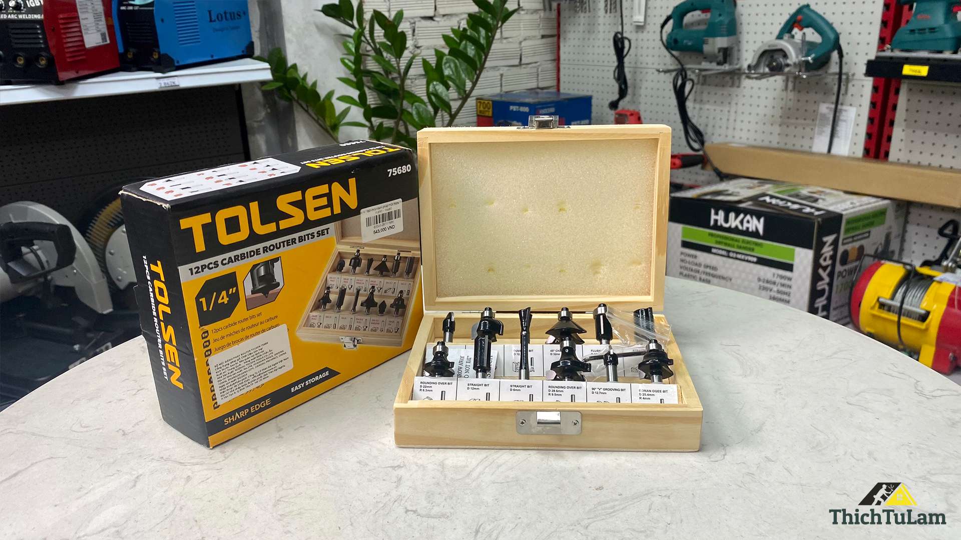 Bộ mũi phay 6.35mm 12 chi tiết Tolsen 75680