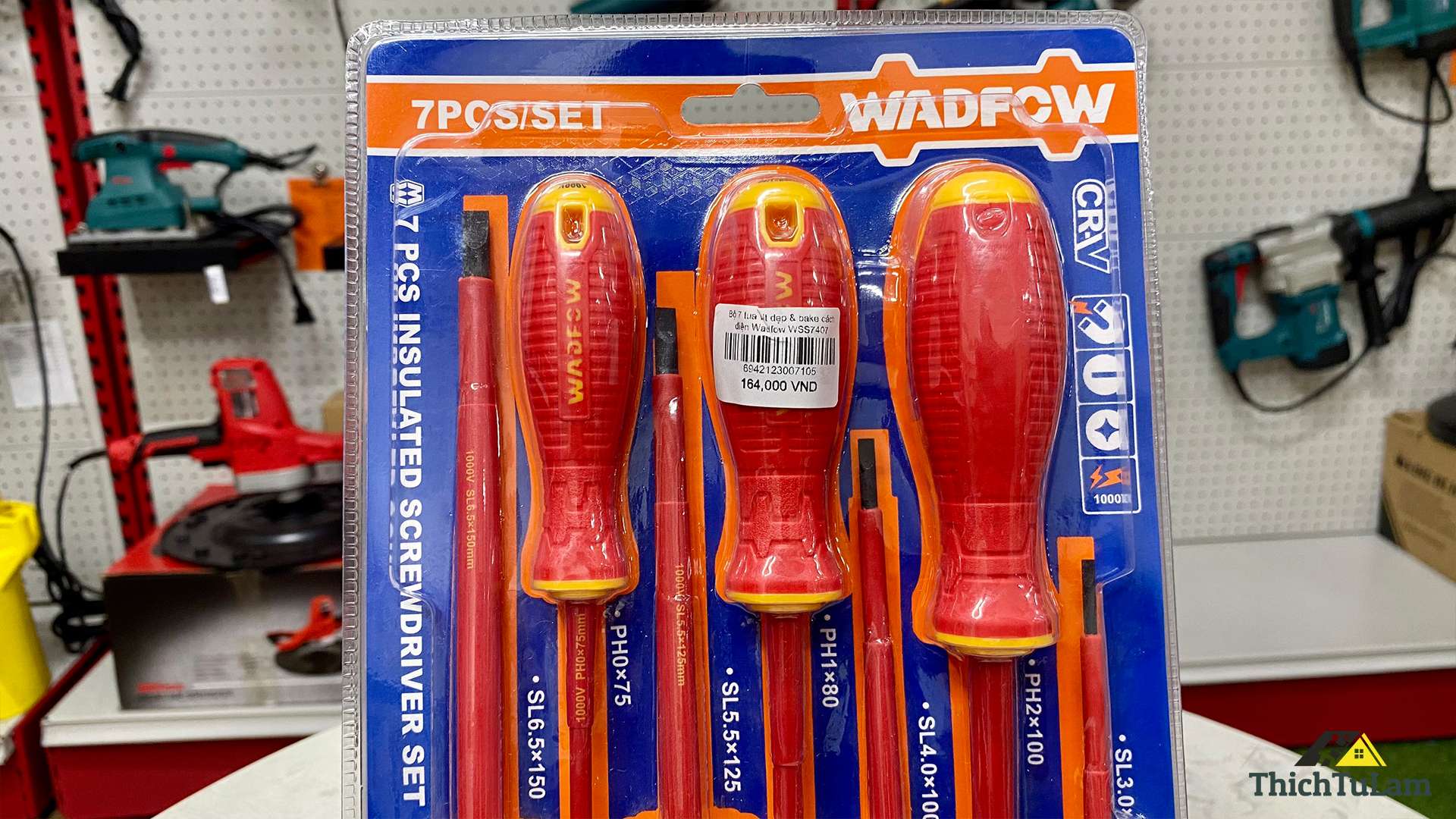 Bộ tua vít 7 cây dẹp và bake cách điện Wadfow WSS7407
