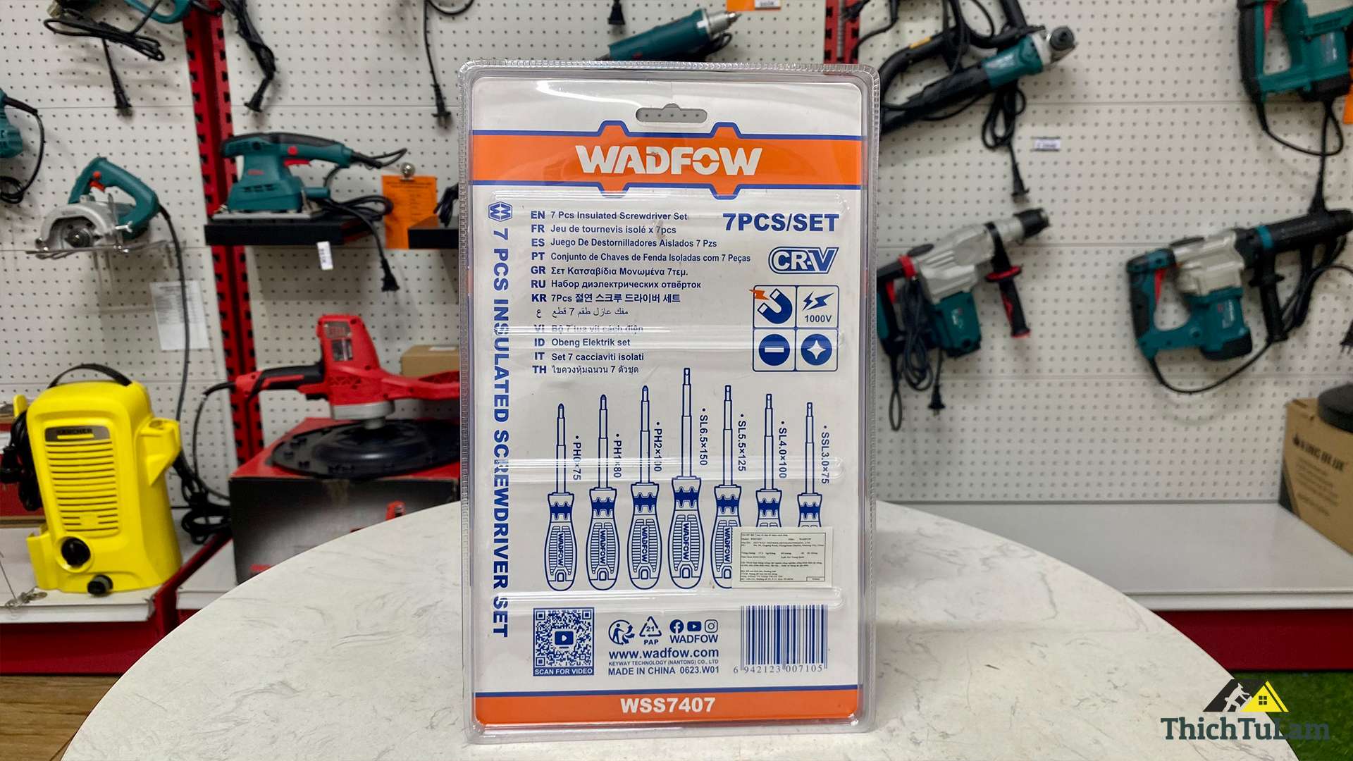 Bộ tua vít 7 cây dẹp và bake cách điện Wadfow WSS7407