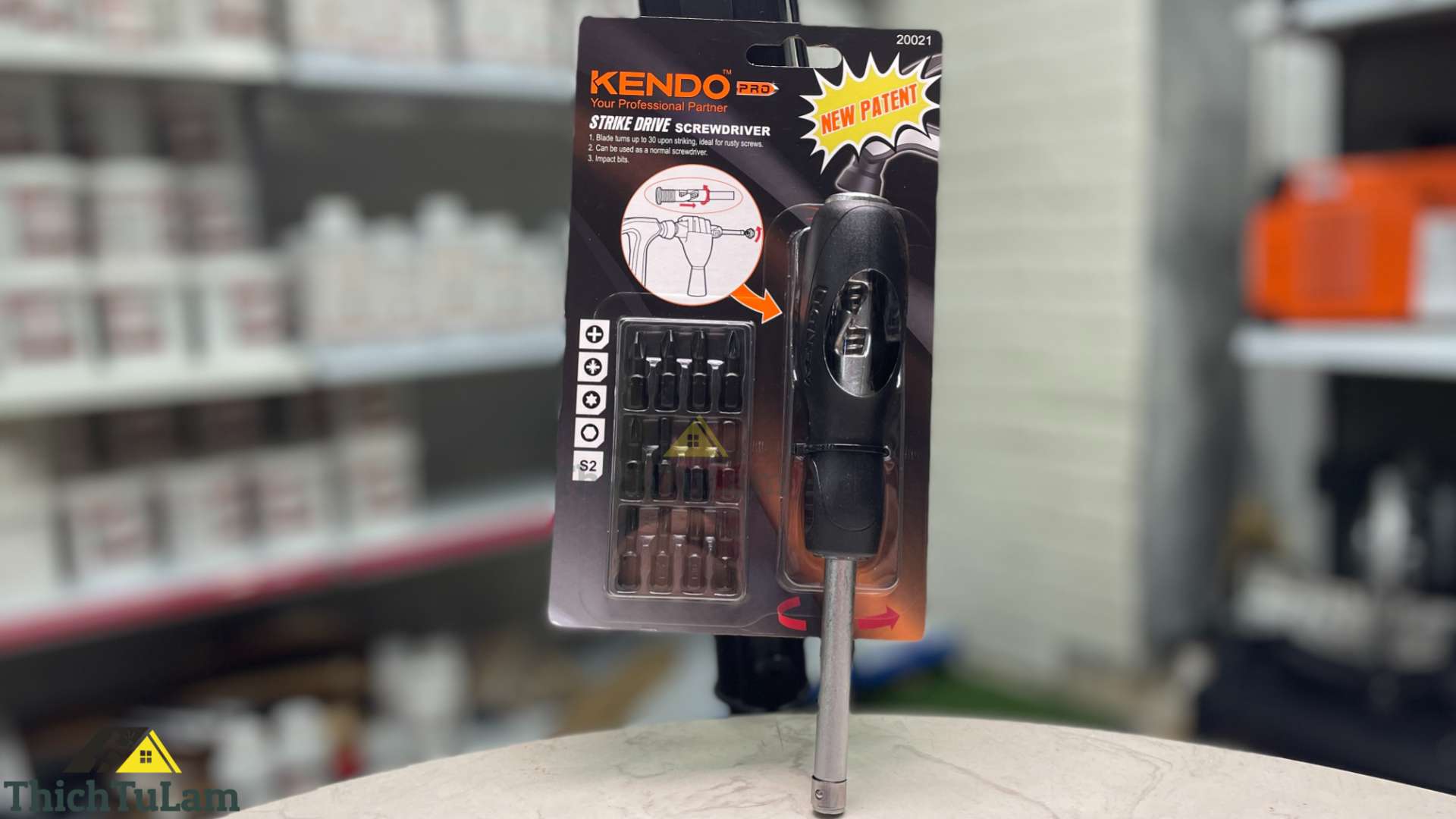 Bộ tua vít đóng xoay 13 chi tiết chất liệu thép S2 Kendo 20021