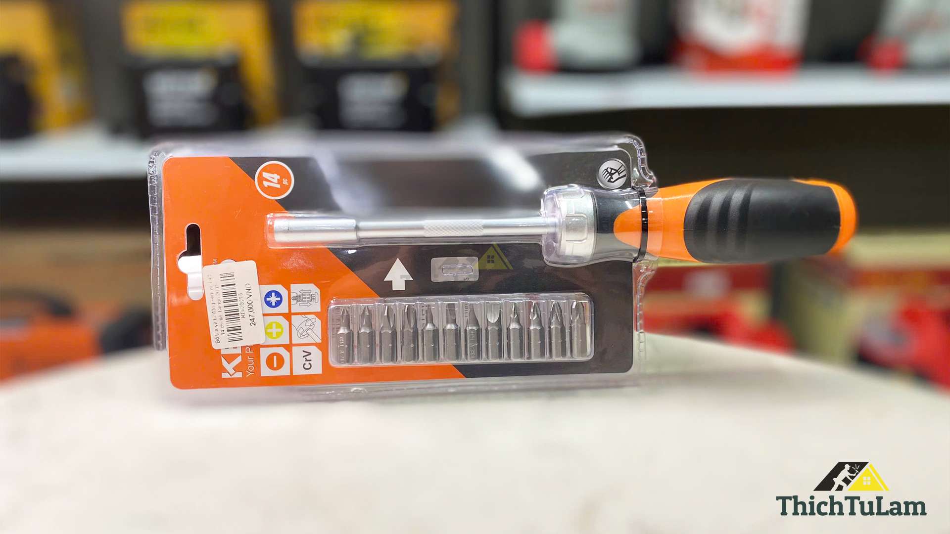 Bộ tua vít tự động kèm mũi vít 14 chi tiết Kendo 20016