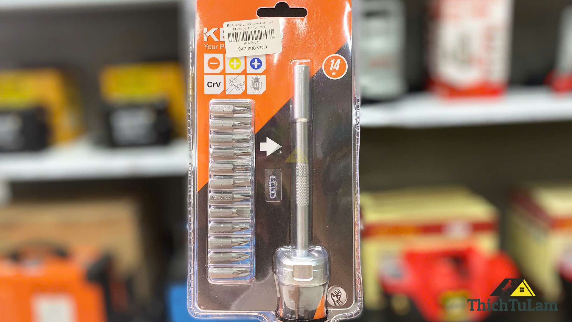 Bộ tua vít tự động kèm mũi vít 14 chi tiết Kendo 20016