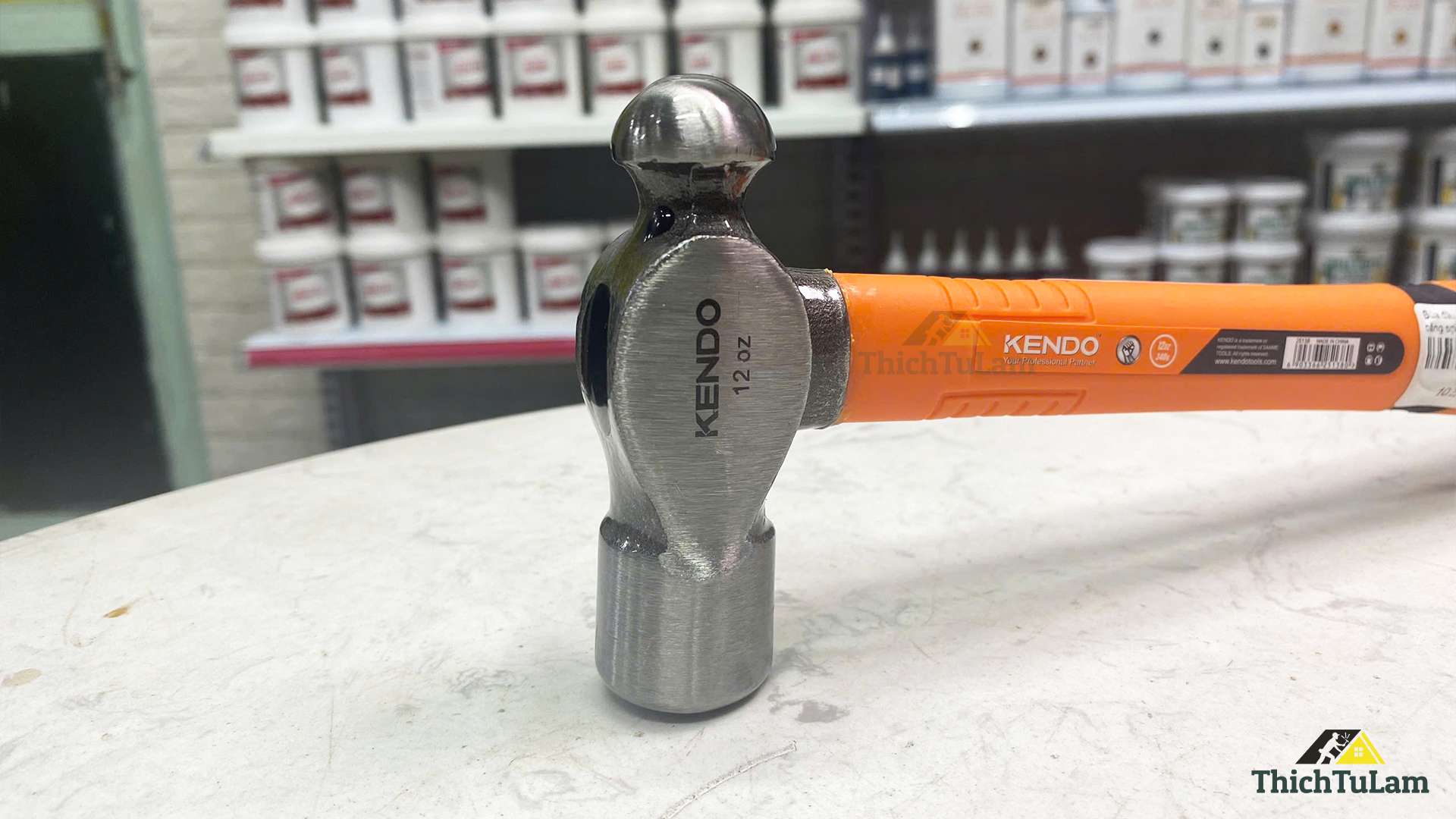 Búa đầu bi 340g/12oz tay cầm bằng sợi thủy tinh Kendo 25138