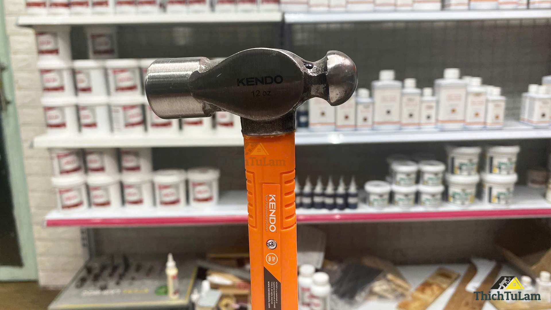 Búa đầu bi 340g/12oz tay cầm bằng sợi thủy tinh Kendo 25138