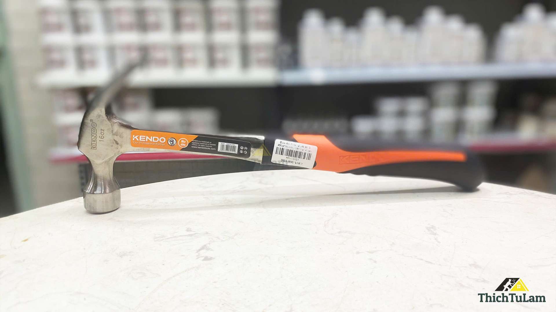 Búa nhổ đinh nguyên khối 450g/16oz tay cầm bọc nhựa Kendo 25151