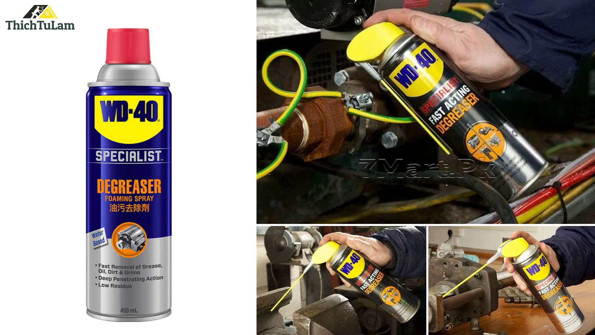 Dung dịch tẩy dầu mở, cặn dầu 450ml (Mach & Eng Degreaser) WD-40 351044