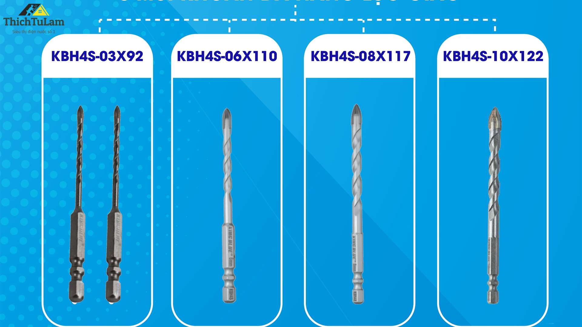 KB1123.41 - COMBO 5 MŨI KHOAN ĐA NĂNG LỤC GIÁC KINGBLUE KBL4S