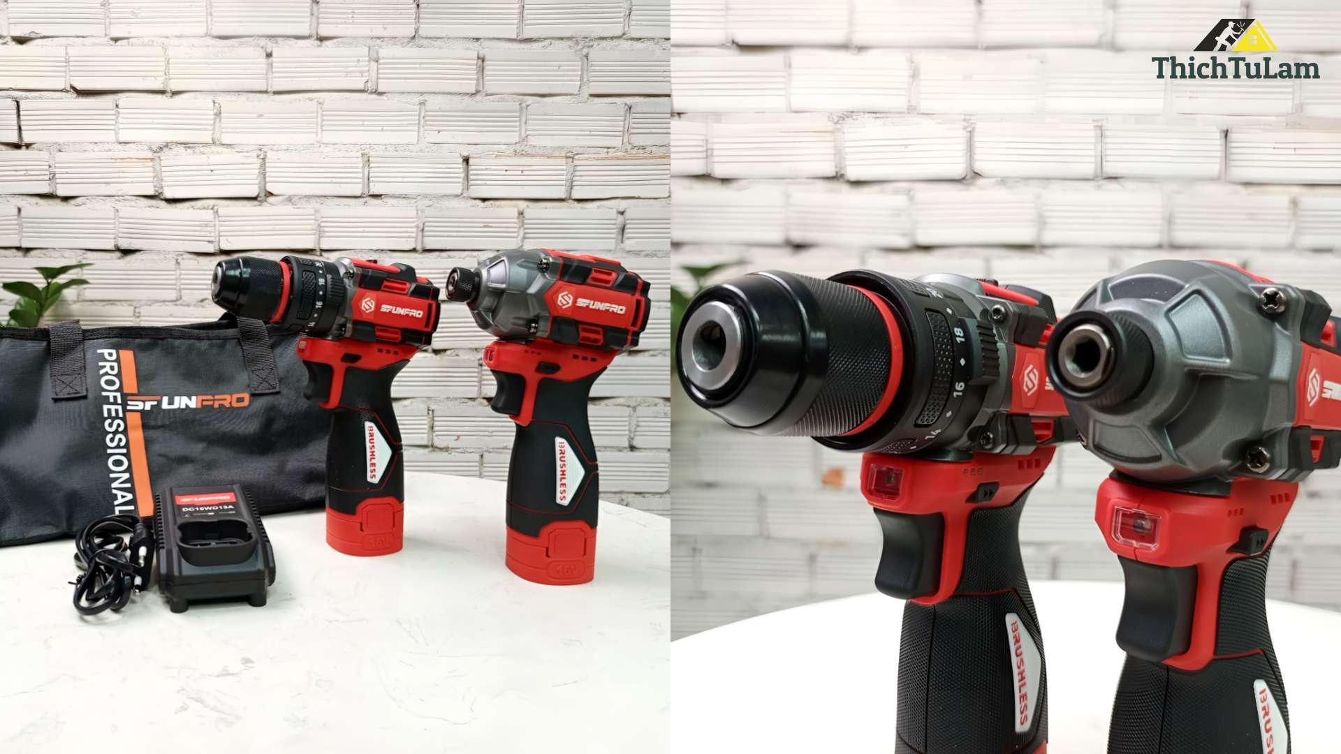 Combo máy khoan pin và máy bắt vít pin 16.8V Sfunpro S2AH7916-COMBO (bộ kèm túi)