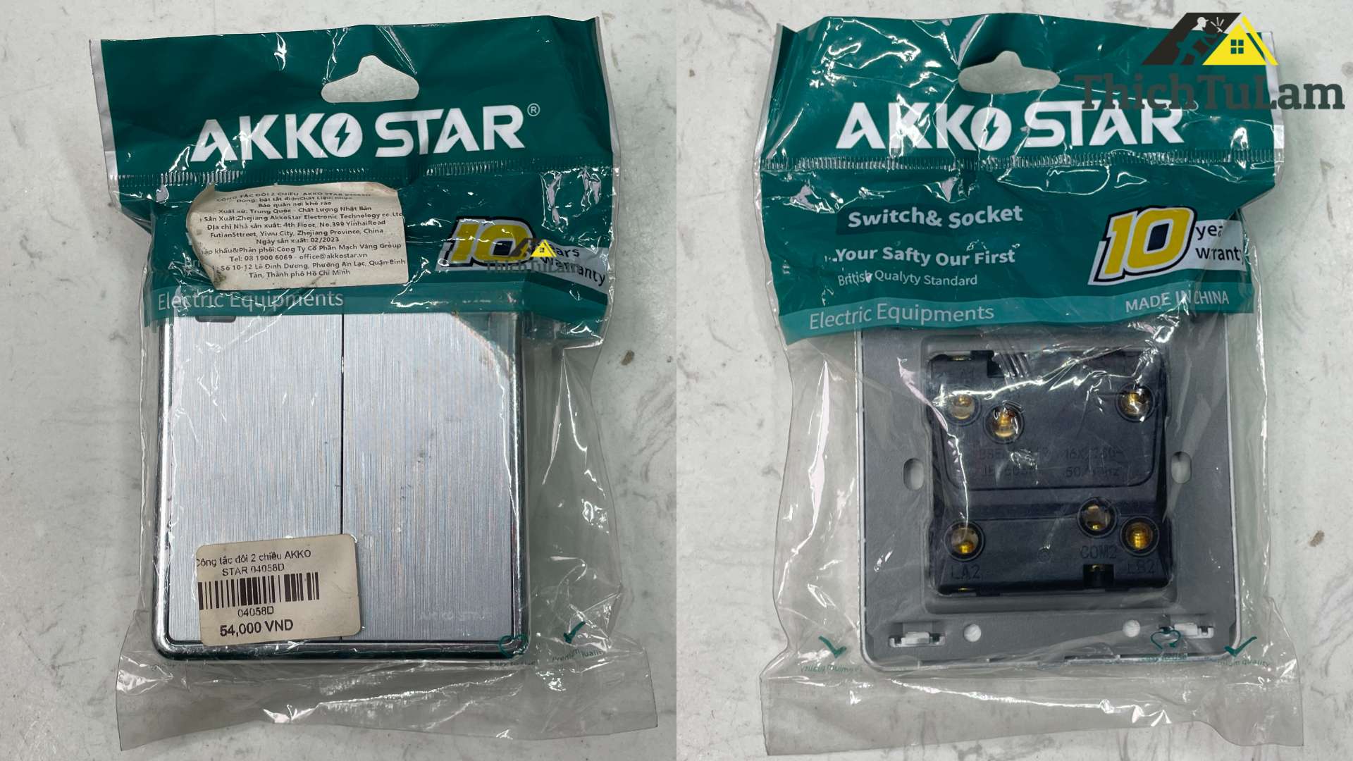 Công tắc đôi 2 chiều AKKO STAR 04058D