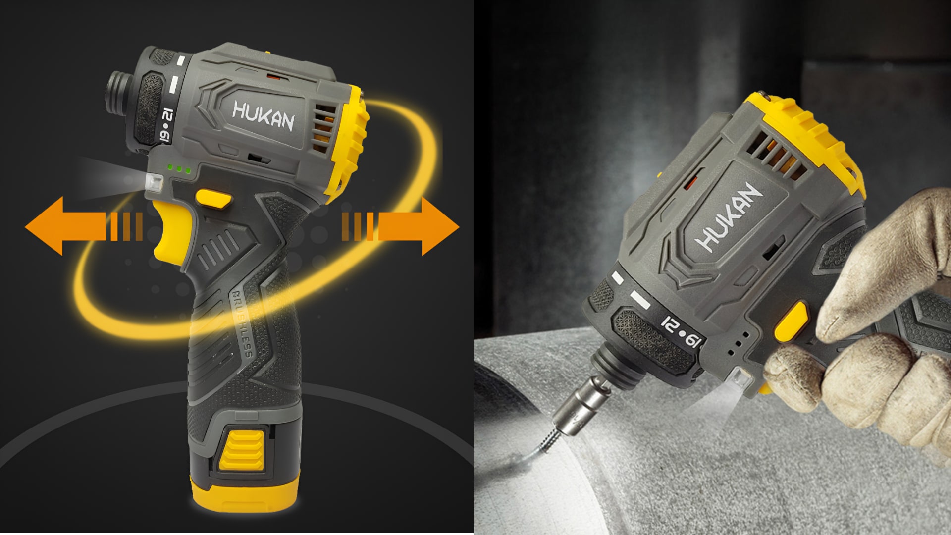 Máy bắn vít pin 16.8V (Bộ 2 pin 1 sạc) Hukan HK-CTV0345IMP