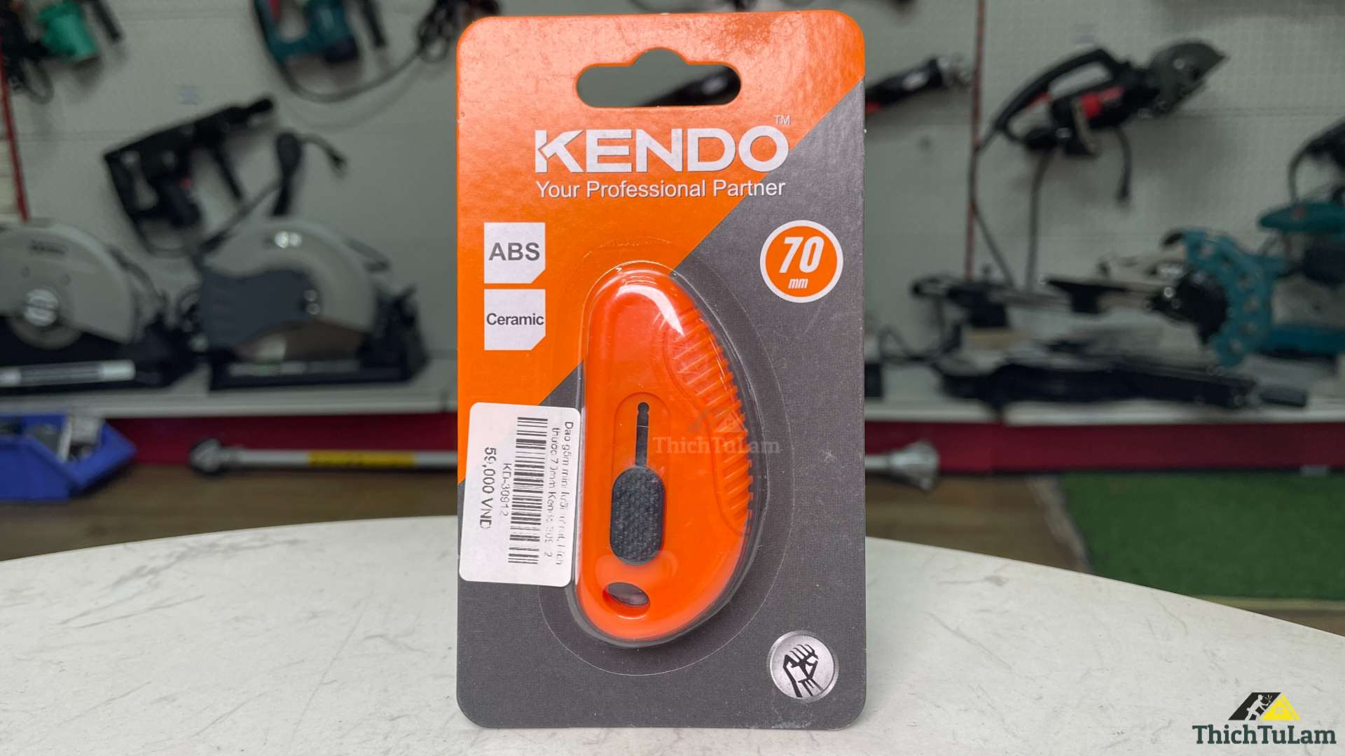 Dao gốm mini lưỡi tự rút, kích thước 70mm Kendo 30912