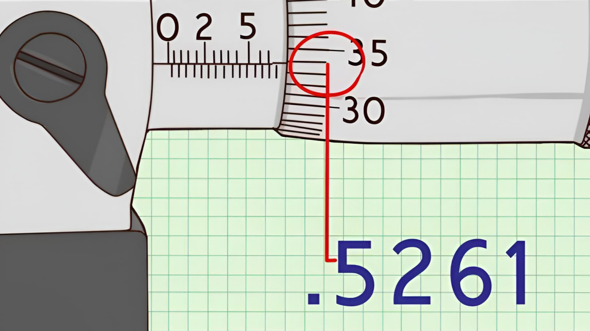 Đọc dấu chấm trên thước panme - Thimble Scale