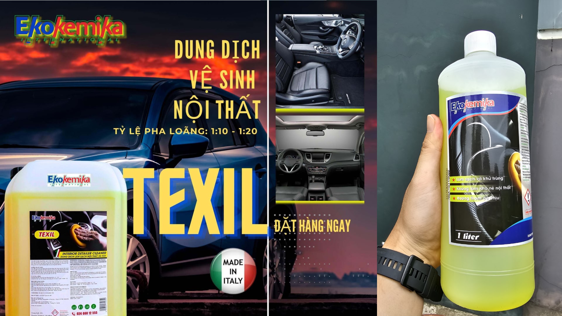 Dung dịch Texil Ekokemika Giải pháp tẩy rửa nội thất ô tô hoàn hảo