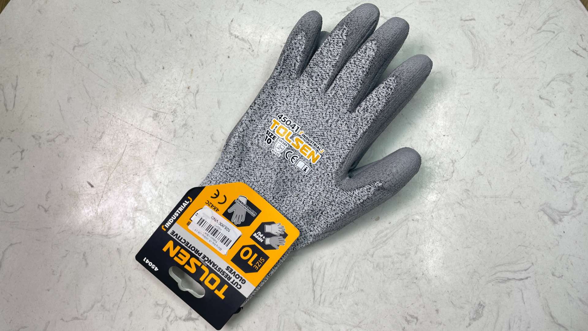 Găng tay vải chống cắt 10" Tolsen 45041