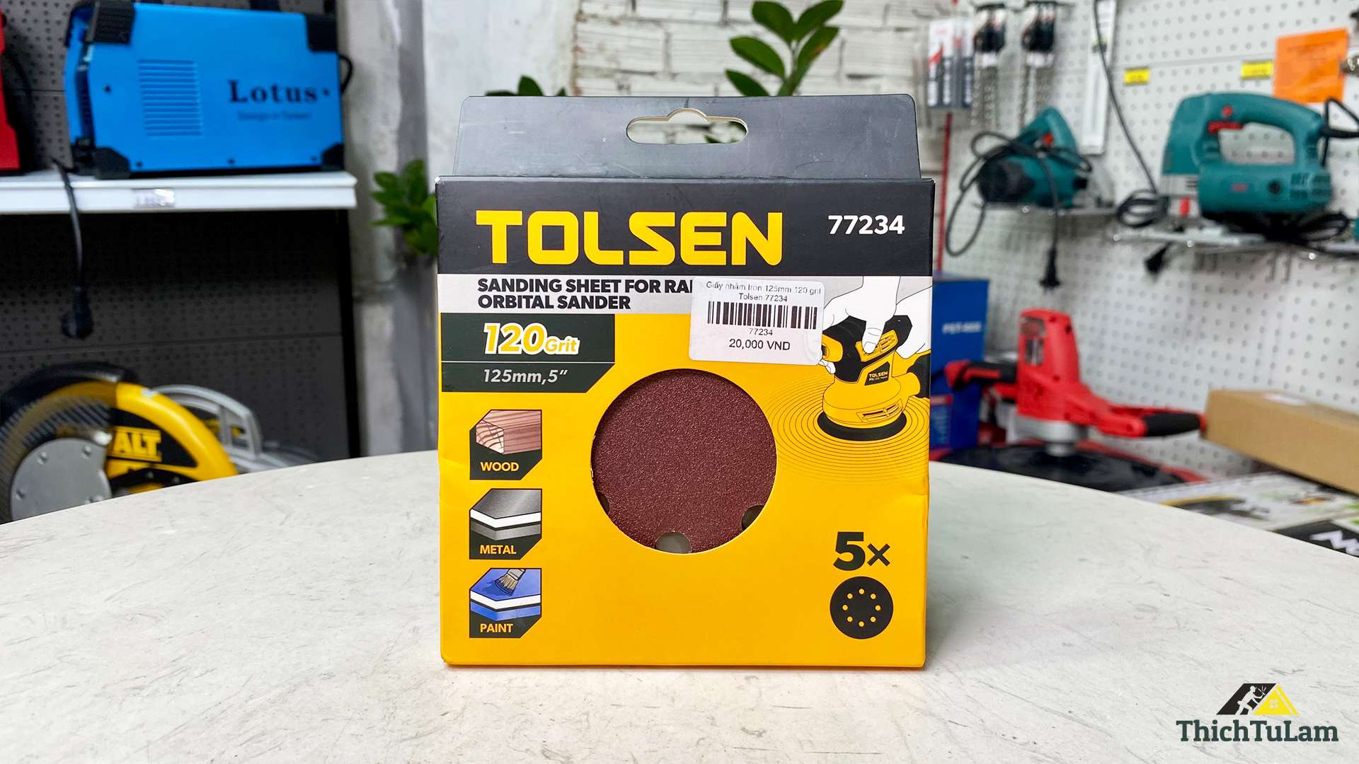 Giấy nhám tròn 125mm 120 grit Tolsen 77234
